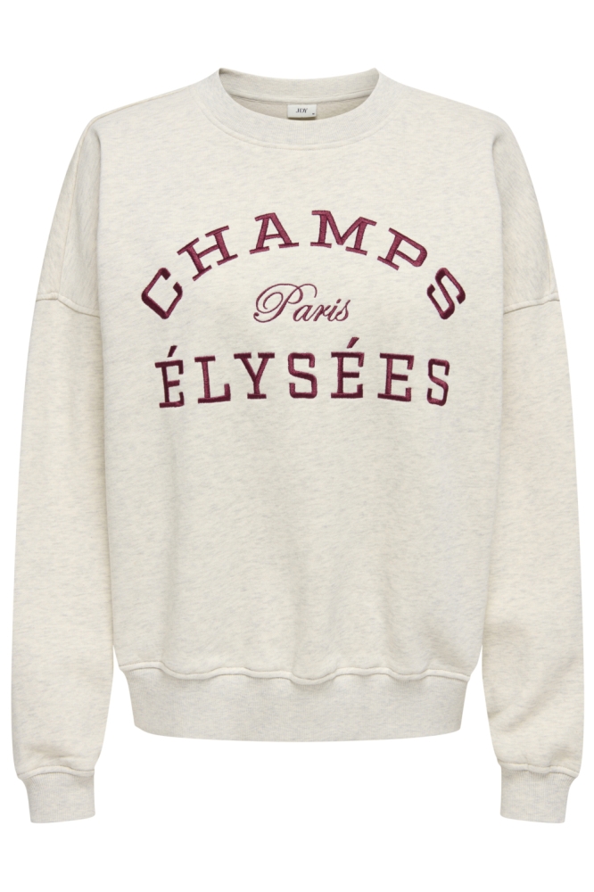 JDYMESA L/S O-NECK EMB SWEAT JRS NO 15370526 OATMEAL/CHAMPS CAB
